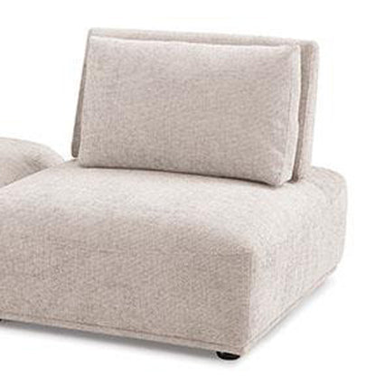 Stavan Modular 2 Seat Sofa, Square Ottoman Light Brown Boucle 114 Inch
