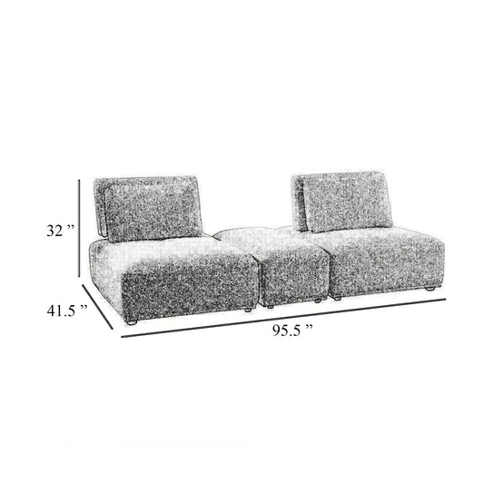 Stavan Modular Curved 2 Seat Sofa, Ottoman Beige Adjustable Seat Depth
