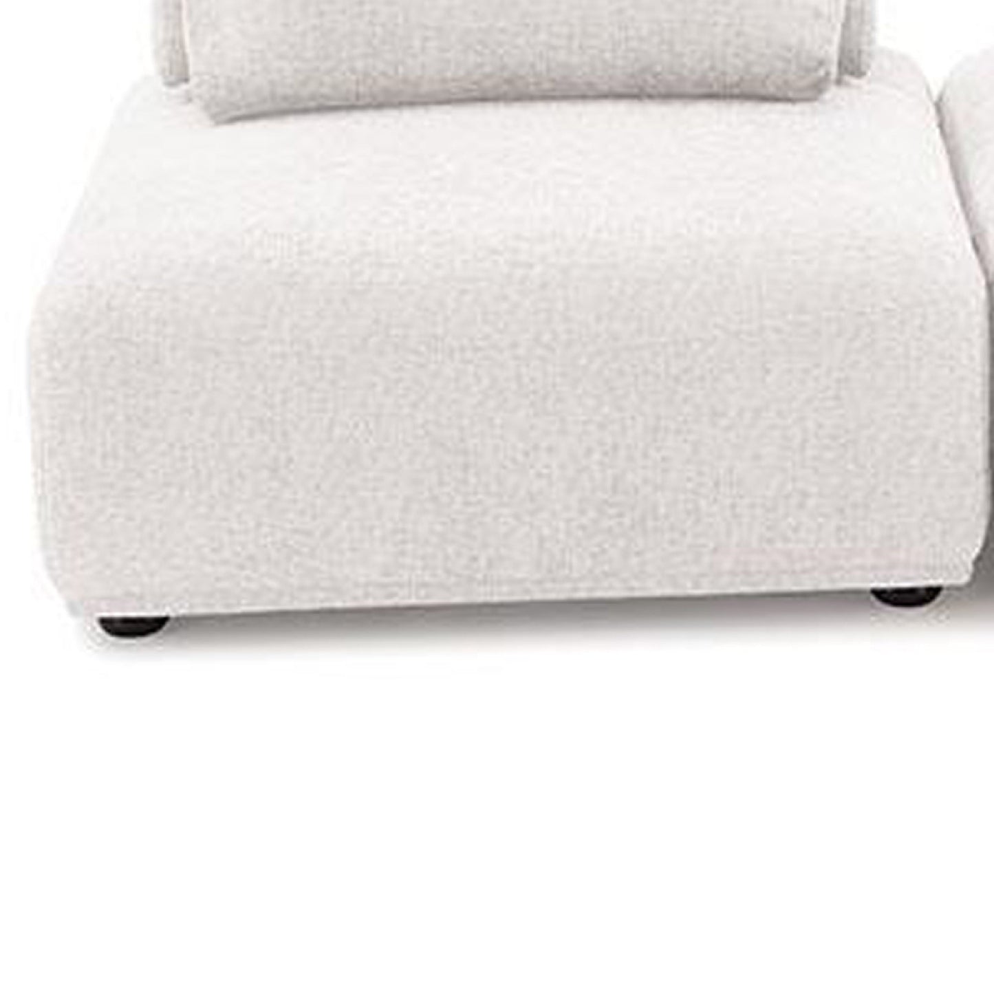 Stavan Modular Curved 2 Seat Sofa, White Boucle, Adjustable Seat Depth