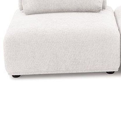 Stavan Modular Curved 2 Seat Sofa, White Boucle, Adjustable Seat Depth
