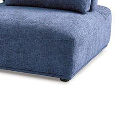 Stavan Modular Curved 2 Seater Sofa, Ottoman, Blue Adjustable Backs