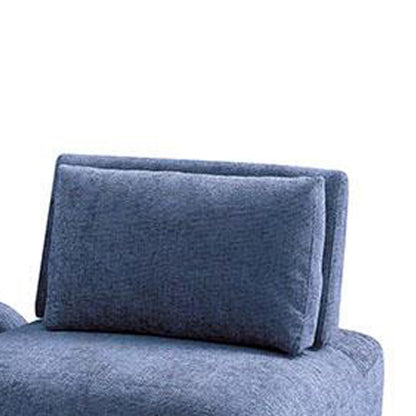 Stavan Modular Curved 2 Seater Sofa, Ottoman, Blue Adjustable Backs