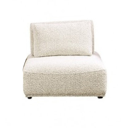 Stavan Modular Curved 3 Seat Sofa, Beige Boucle, Adjustable Seat Depth