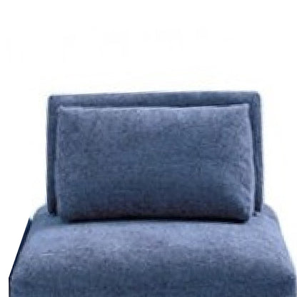 Stavan Modular Curved 3 Seat Sofa, Blue Chenille, Adjustable Backs