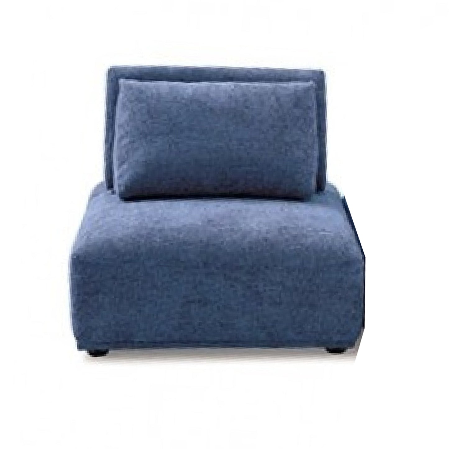 Stavan Modular Curved 3 Seat Sofa, Blue Chenille, Adjustable Backs