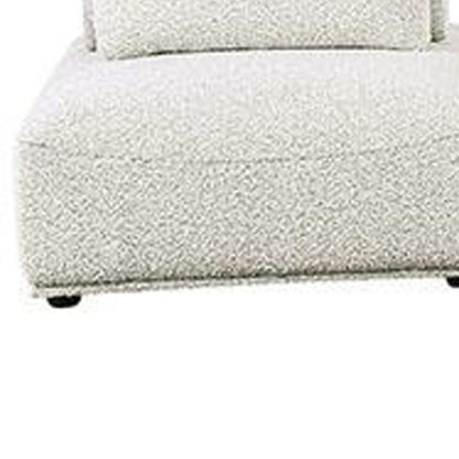 Stavan Modular Curved 3 Seater Sofa, Gray Boucle Adjustable Seat Depth