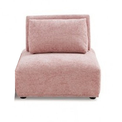 Stavan Modular Curved 3 Seater Sofa, Pink Boucle Adjustable Seat Depth