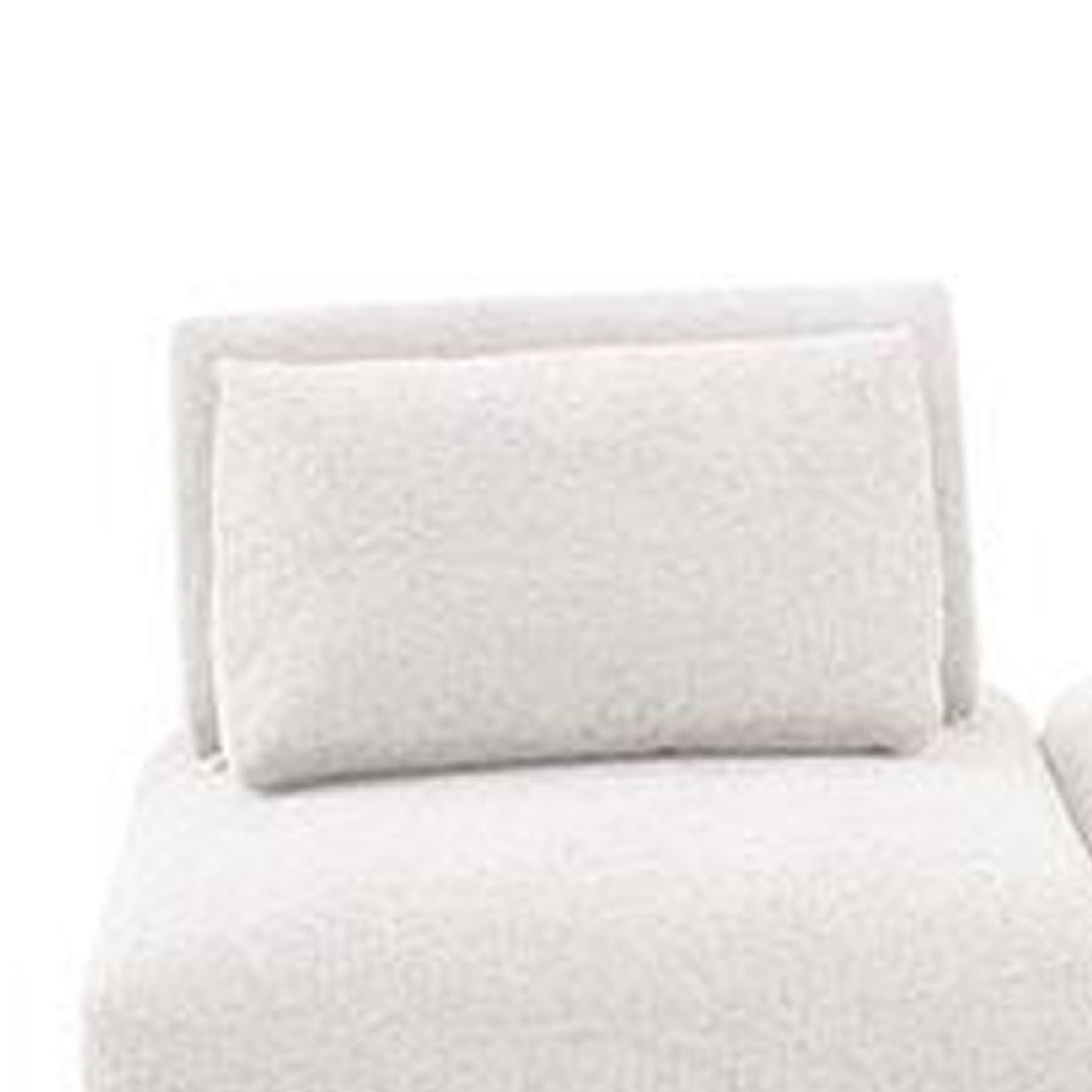 Stavan Modular Curved 3 Seater Sofa, White Boucle, Adjustable Backs