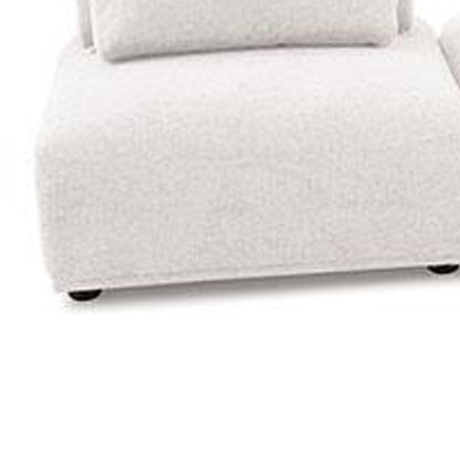 Stavan Modular Curved 3 Seater Sofa, White Boucle, Adjustable Backs