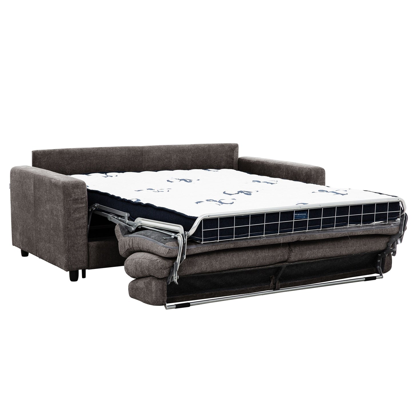 Stearns & FosterÂ® Atillio 80 in.Queen Sofa Bed with Pocket Coil Mattress, Dark Brown