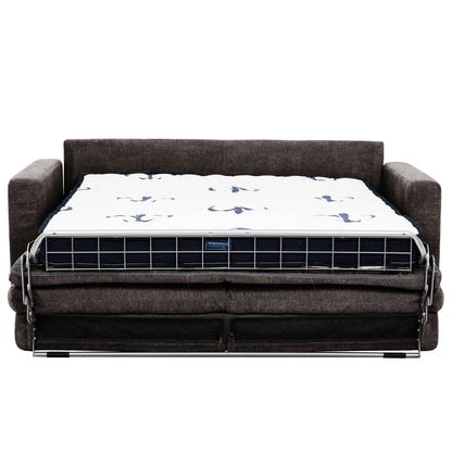 Stearns & FosterÂ® Atillio 80 in.Queen Sofa Bed with Pocket Coil Mattress, Dark Brown