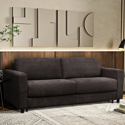 Stearns & FosterÂ® Atillio 80 in.Queen Sofa Bed with Pocket Coil Mattress, Dark Brown