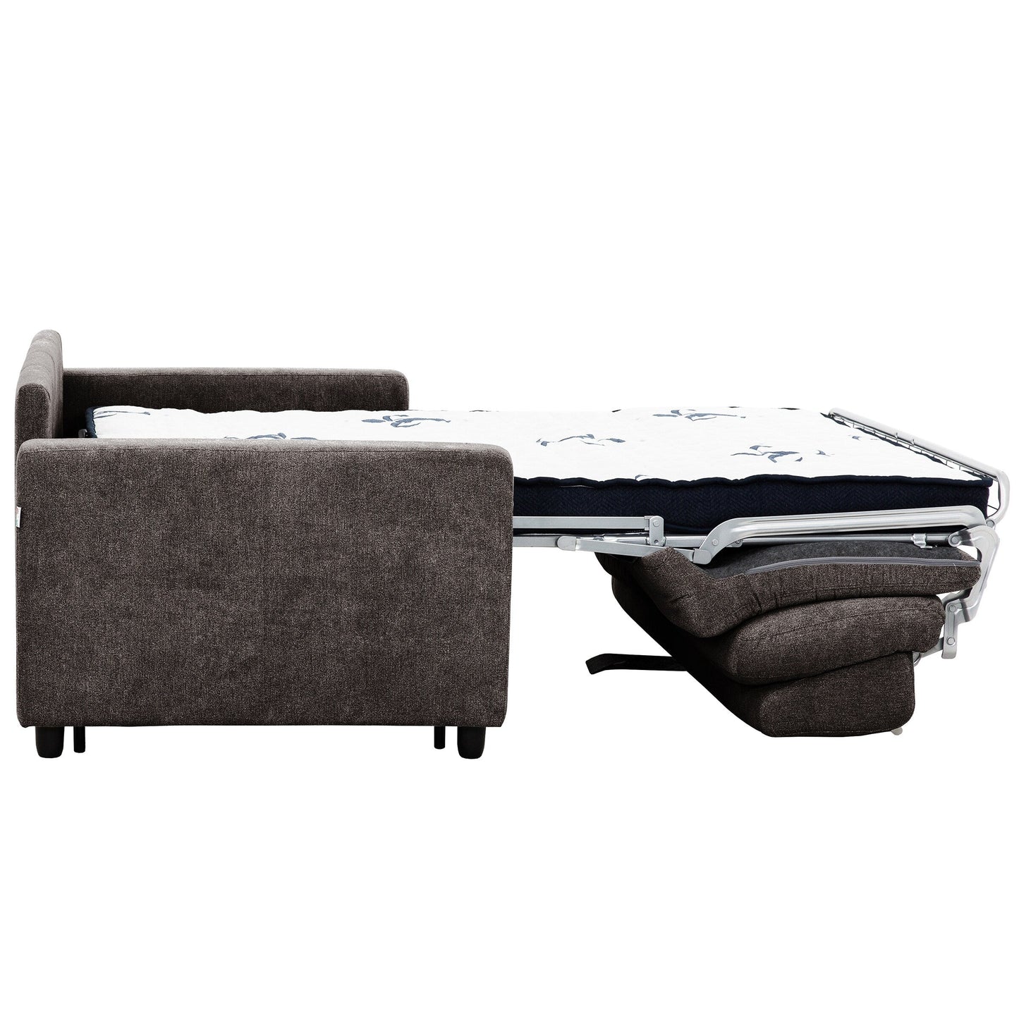 Stearns & FosterÂ® Atillio 80 in.Queen Sofa Bed with Pocket Coil Mattress, Dark Brown