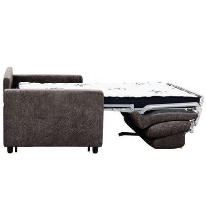 Stearns & FosterÂ® Atillio 80 in.Queen Sofa Bed with Pocket Coil Mattress, Dark Brown