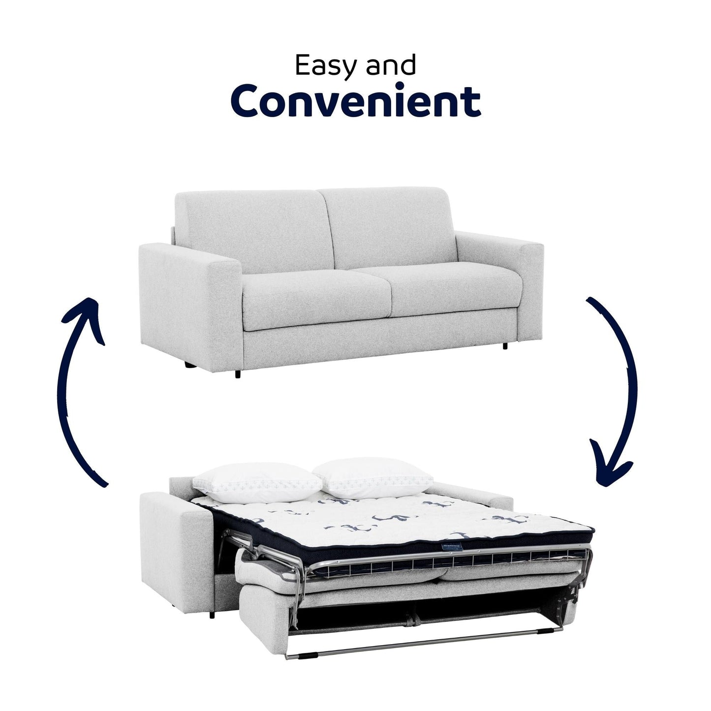 Stearns & FosterÂ® Giotto 78 in. Full Sleeper Sofa with Memory Foam Mattress
