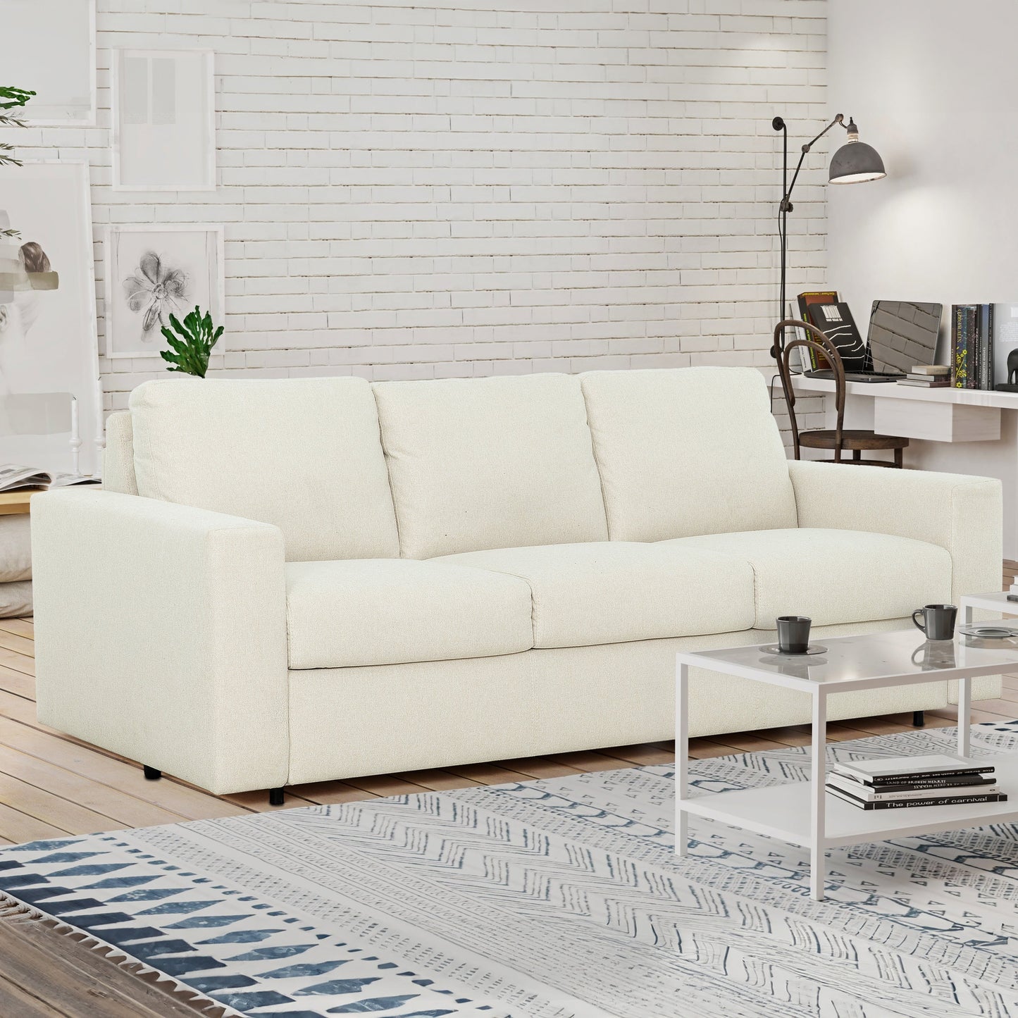 Stearns & FosterÂ® Paolo 82 in. Queen Sleeper Sofa with 5in Memory Foam Mattress