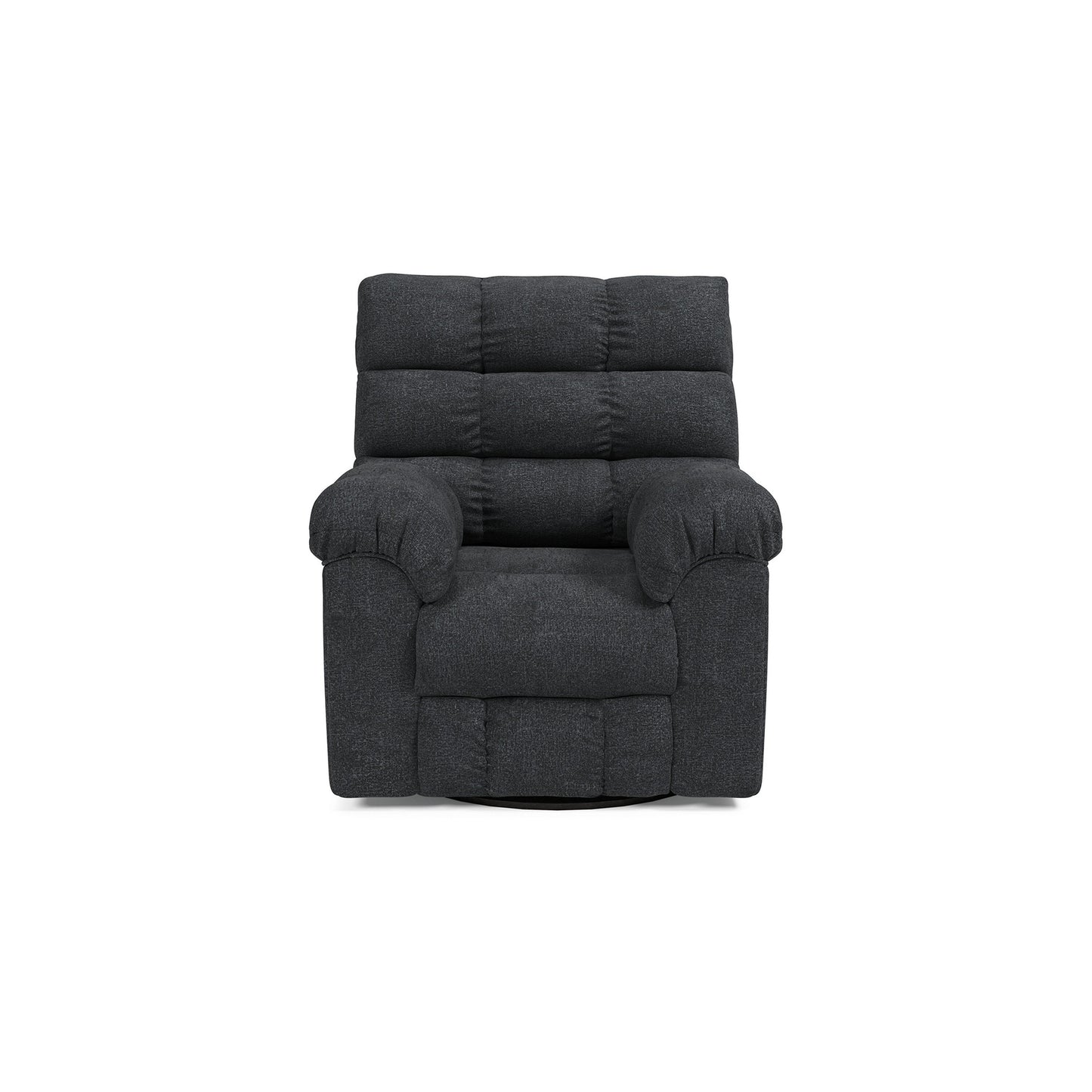 Sub Swivel Manual Recliner Chair, Marine Blue Biscuit Tufted Polyester