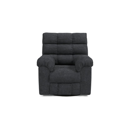 Sub Swivel Manual Recliner Chair, Marine Blue Biscuit Tufted Polyester
