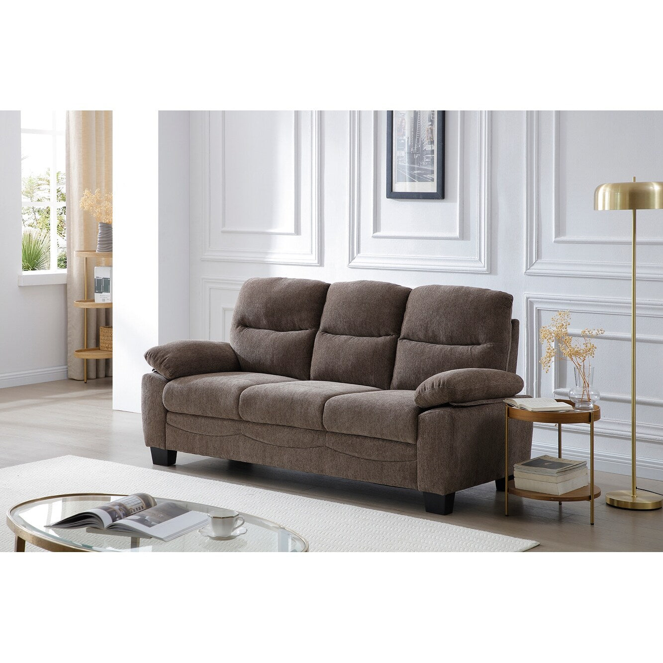 Summerton 78 in. Pillow Top Arm Polyester Straight Sofa