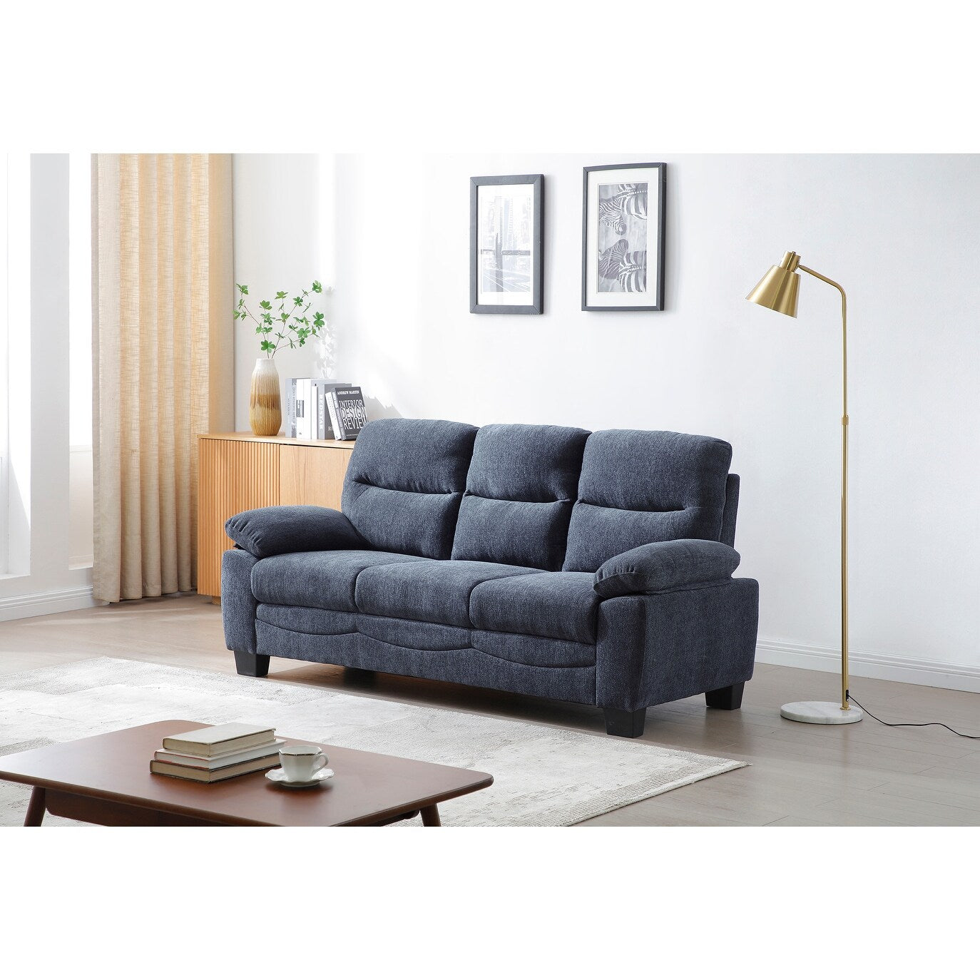 Summerton 78 in. Pillow Top Arm Polyester Straight Sofa