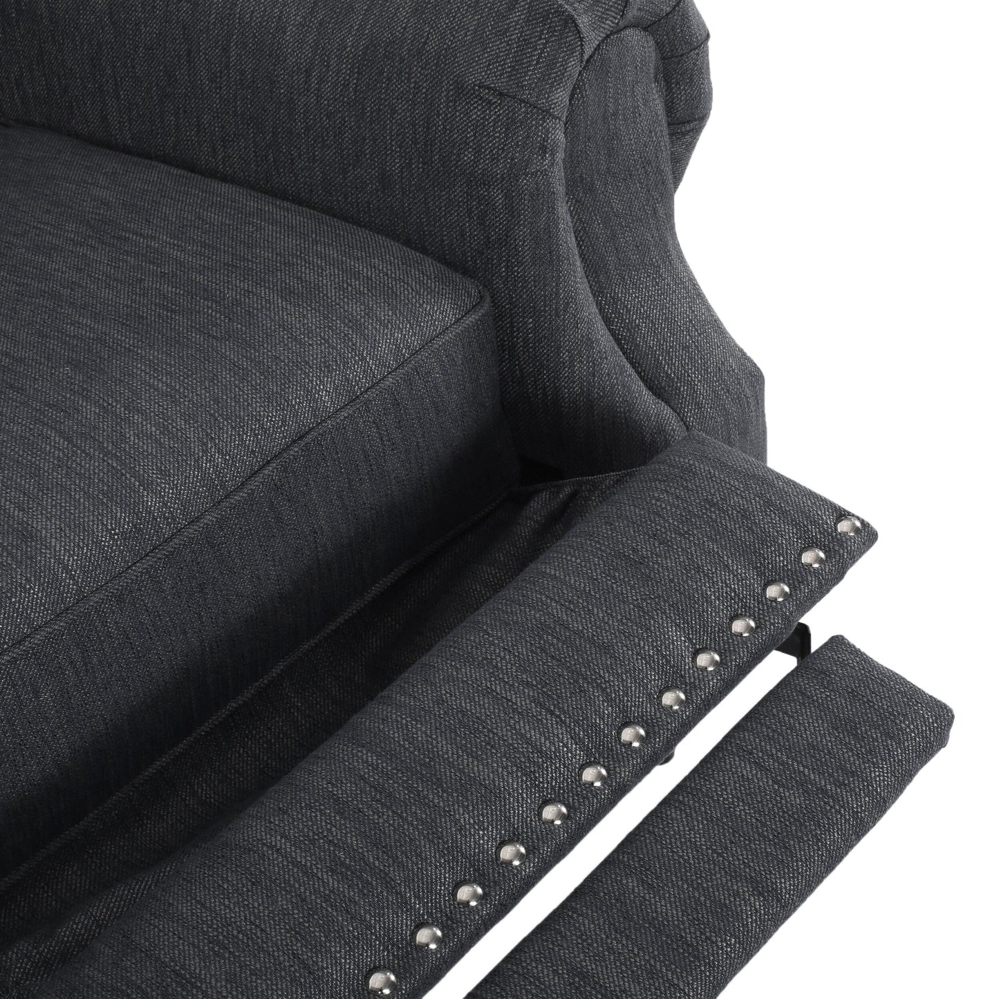 Sunapee Fabric and Rubberwood Recliner with Nailhead Trim by Christopher Knight Home