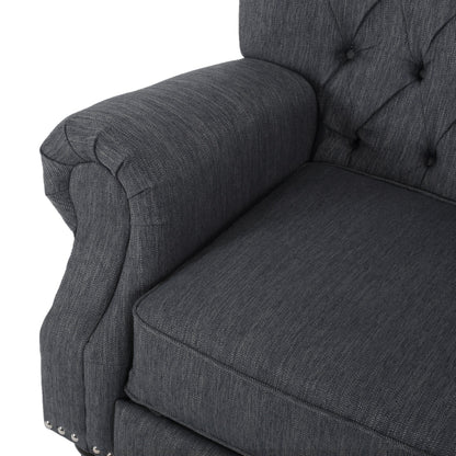 Sunapee Fabric and Rubberwood Recliner with Nailhead Trim by Christopher Knight Home