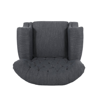 Sunapee Fabric and Rubberwood Recliner with Nailhead Trim by Christopher Knight Home