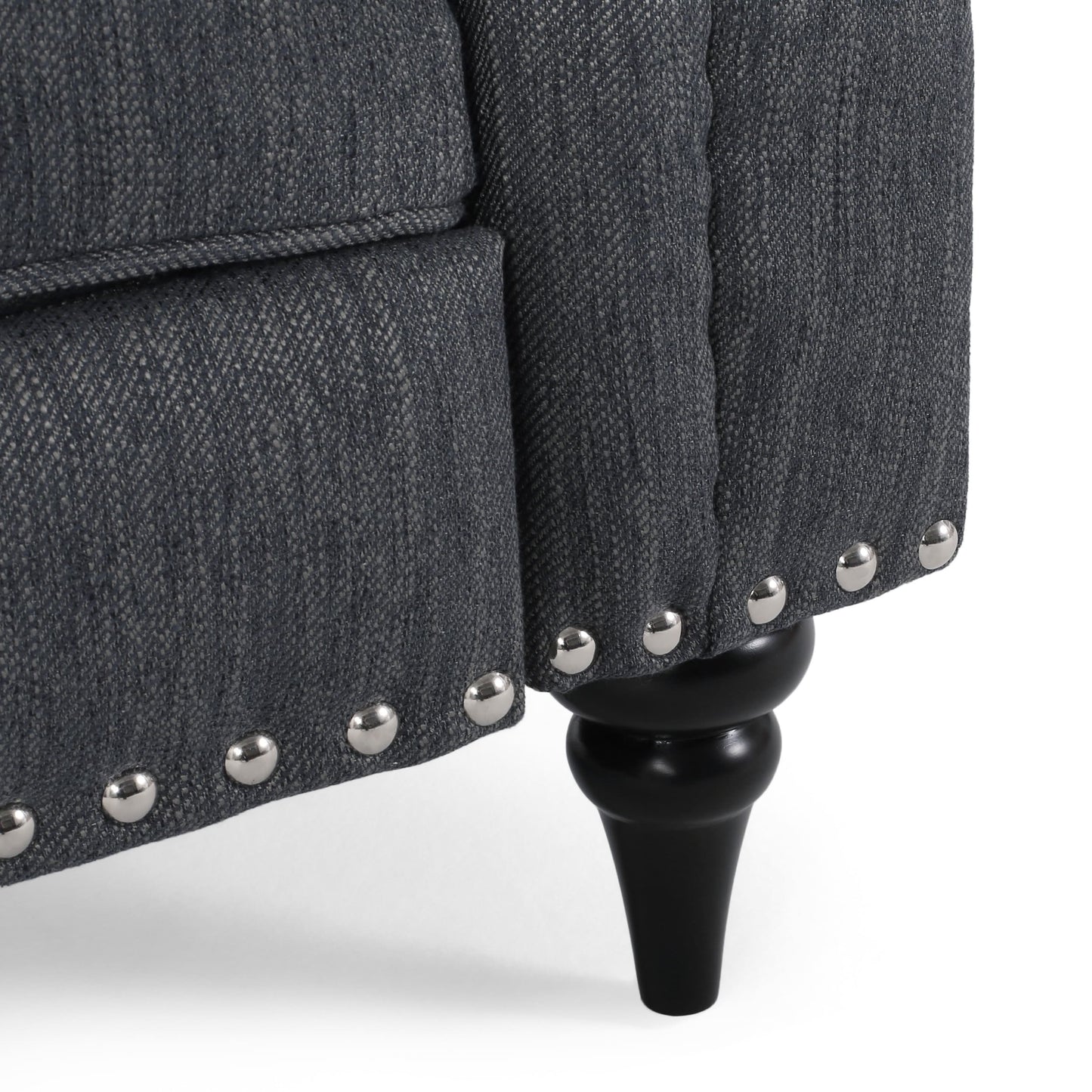 Sunapee Fabric and Rubberwood Recliner with Nailhead Trim by Christopher Knight Home