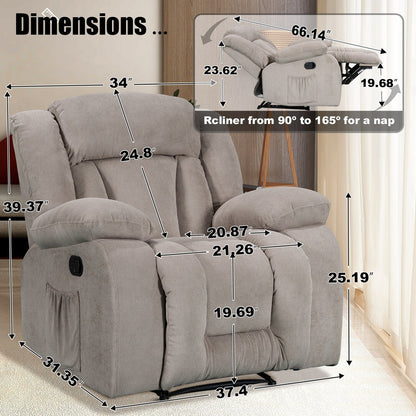 Super Comfortable Standard Size Heating and Massage Recliner Chair
