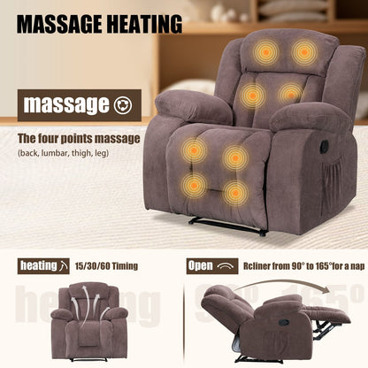 Super Comfortable Standard Size Heating and Massage Recliner Chair