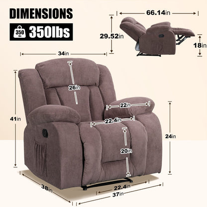 Super Comfortable Standard Size Heating and Massage Recliner Chair