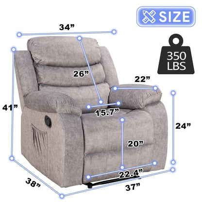 Super Soft Manual Heated and Massage Recliner Chair