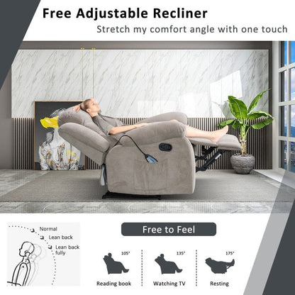 Super Soft Manual Heated and Massage Recliner Chair
