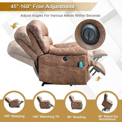 42 Wide Oversize Power Lift Recliner Chair with Massage and Heating