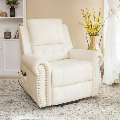 Air Leather Premium Studded Power Lift Recliner Chair with Footrest Reclining Chair with Remote Control