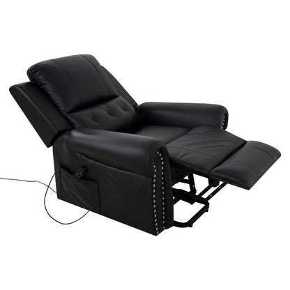 Air Leather Premium Studded Power Lift Recliner Chair with Footrest Reclining Chair with Remote Control