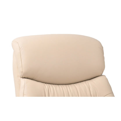 Leather Swivel Recliner with Matching Storage Ottoman