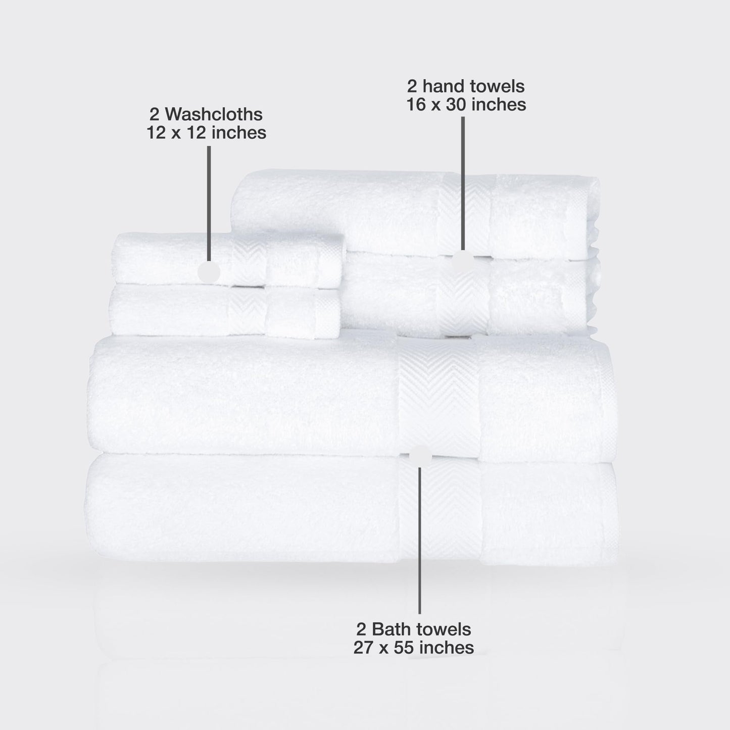 Towels Beyond Becci Turkish Cotton Towel Set & Quick Dry, Ultra Soft, Super Absorbent Bath Towels & Set of 6