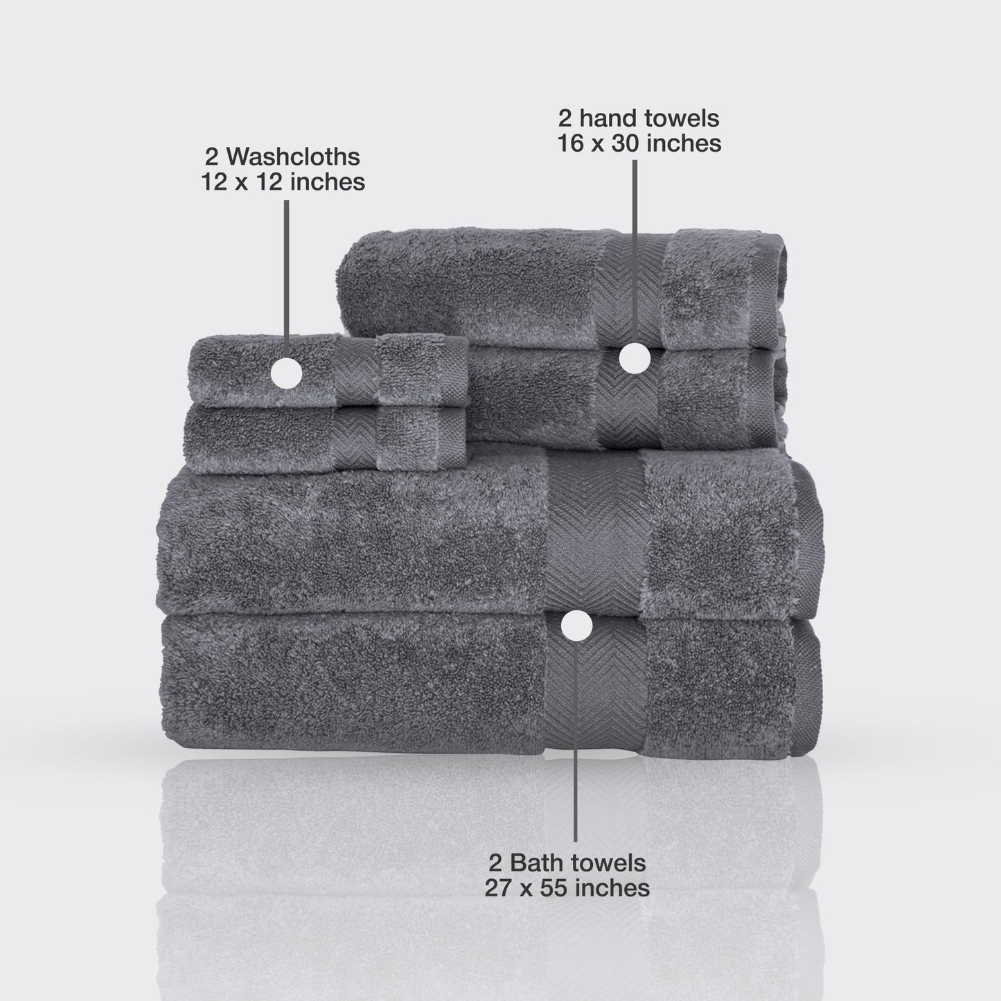 Towels Beyond Becci Turkish Cotton Towel Set & Quick Dry, Ultra Soft, Super Absorbent Bath Towels & Set of 6