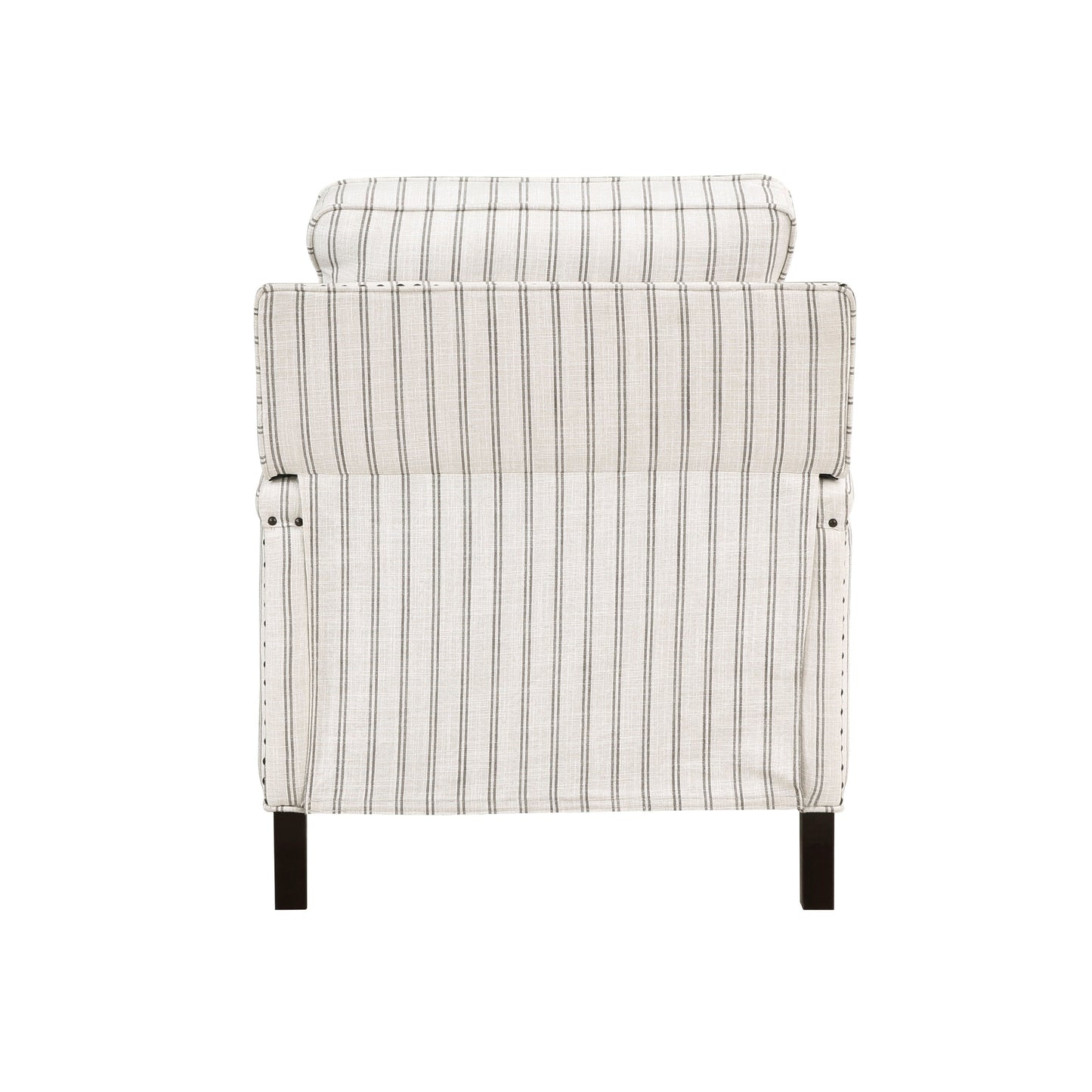 Traditional Living Room Furniture Push Back Reclining Chair 1pc Textured Fabric Upholstery Nailhead Trim Solid Wood Frame