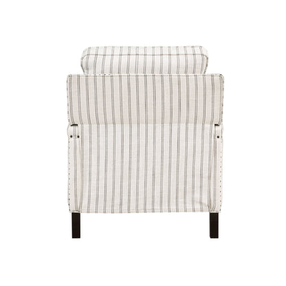 Traditional Living Room Furniture Push Back Reclining Chair 1pc Textured Fabric Upholstery Nailhead Trim Solid Wood Frame