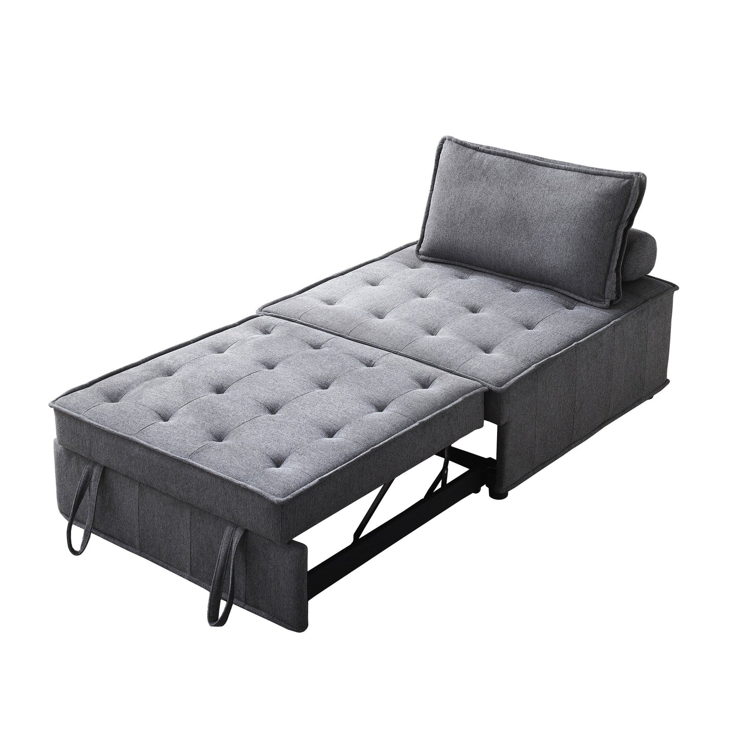 Transformable Linen Sofa Bed - Stylish Ottoman with Removable Backrest for Extra Comfort
