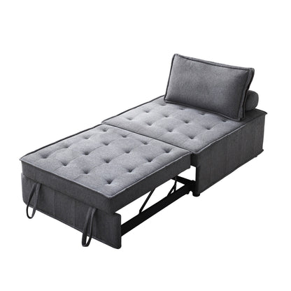 Transformable Linen Sofa Bed - Stylish Ottoman with Removable Backrest for Extra Comfort