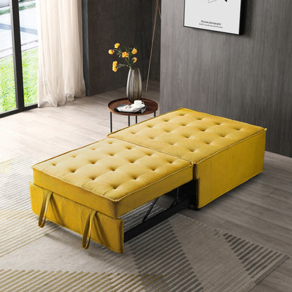 Transformable Linen Sofa Bed - Stylish Ottoman with Removable Backrest for Extra Comfort