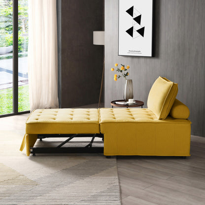 Transformable Linen Sofa Bed - Stylish Ottoman with Removable Backrest for Extra Comfort