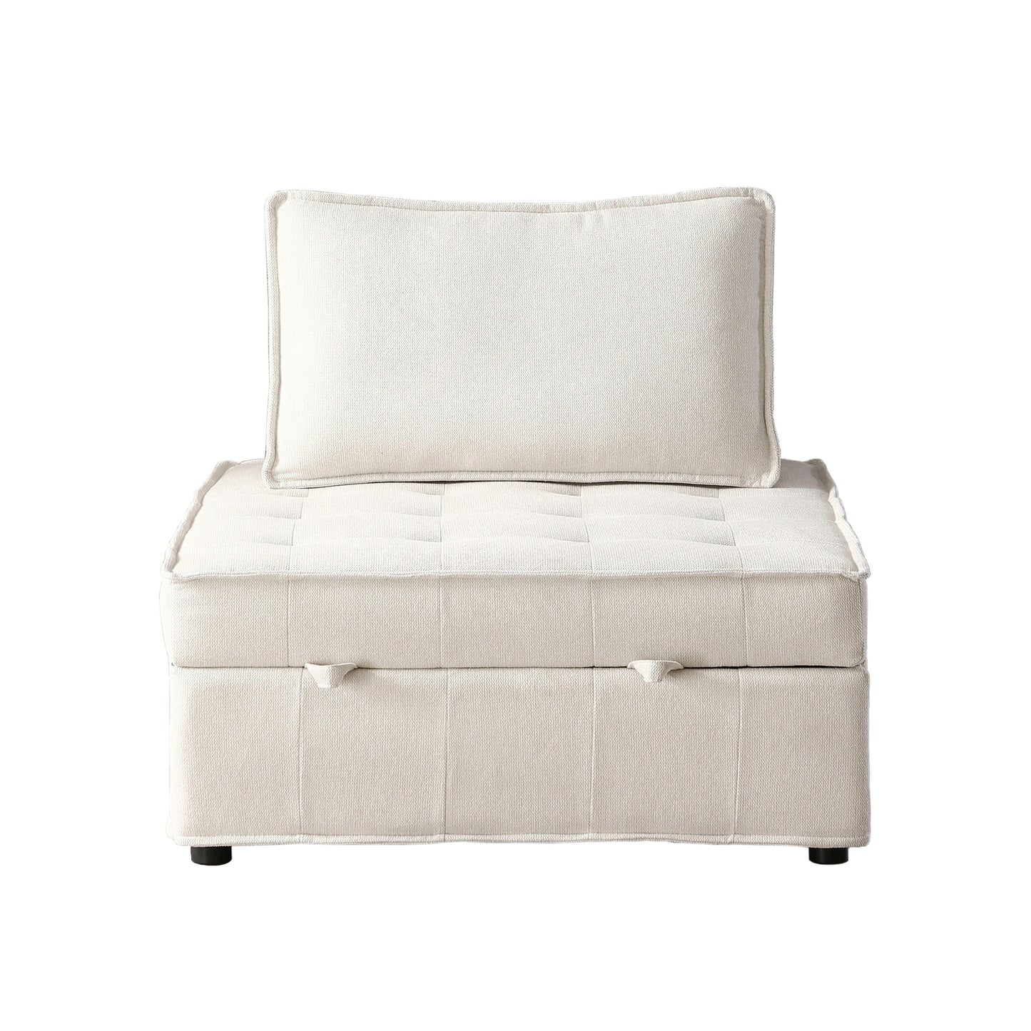 Transformable Linen Sofa Bed - Stylish Ottoman with Removable Backrest for Extra Comfort