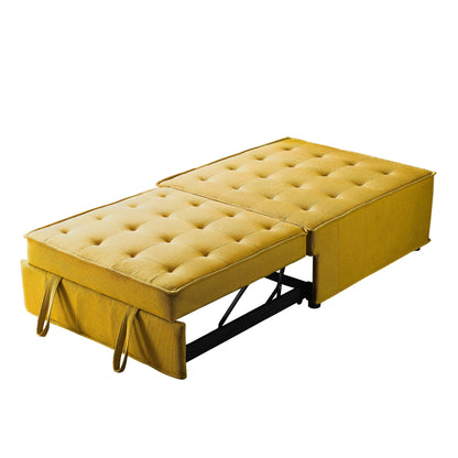 Transformable Linen Sofa Bed - Stylish Ottoman with Removable Backrest for Extra Comfort
