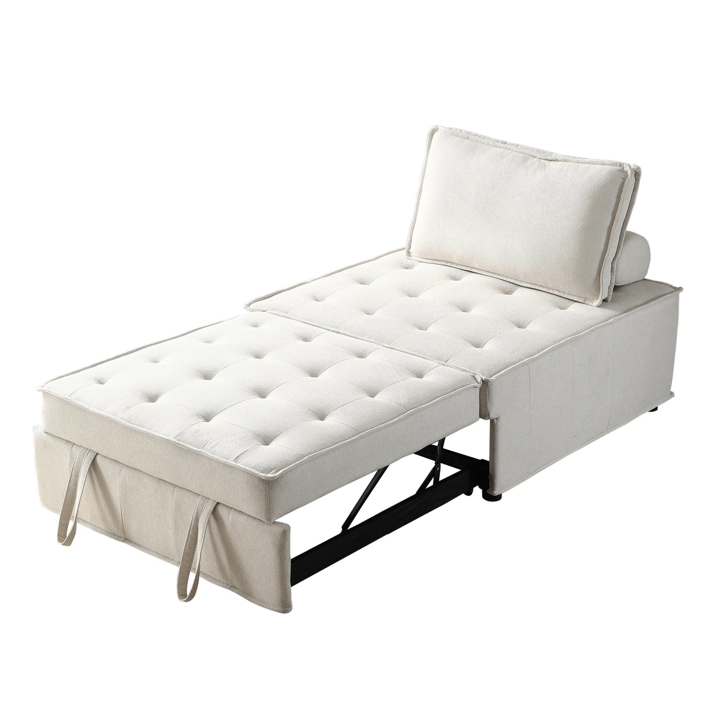 Transformable Linen Sofa Bed - Stylish Ottoman with Removable Backrest for Extra Comfort