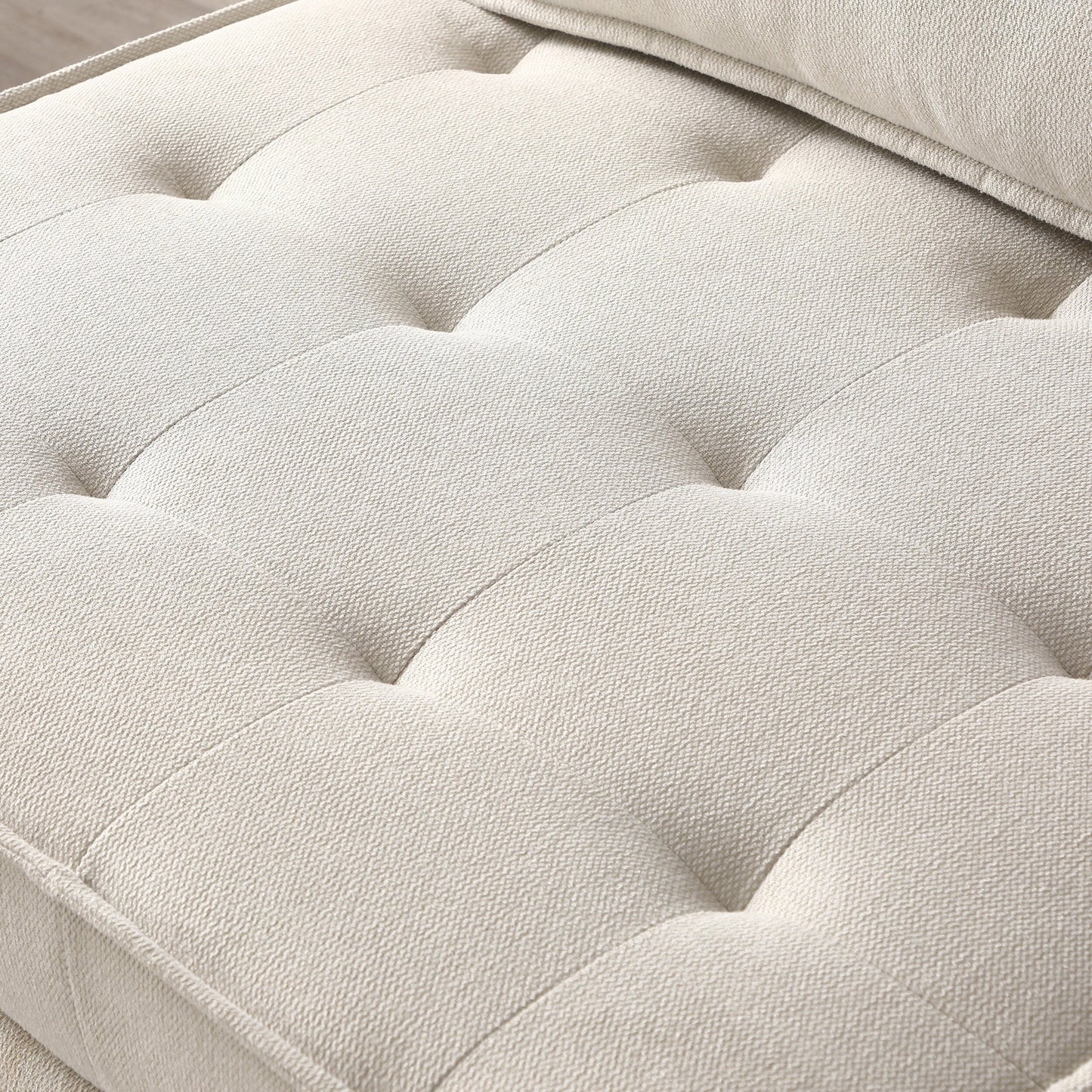 Transformable Linen Sofa Bed - Stylish Ottoman with Removable Backrest for Extra Comfort