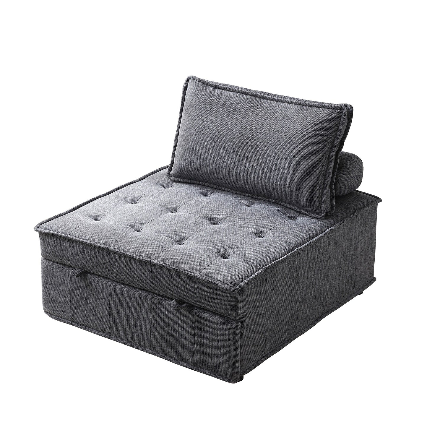 Transformable Linen Sofa Bed - Stylish Ottoman with Removable Backrest for Extra Comfort